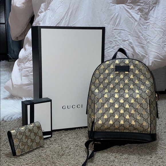 Gucci Handbags - Gucci bubble bee backpack and wallet